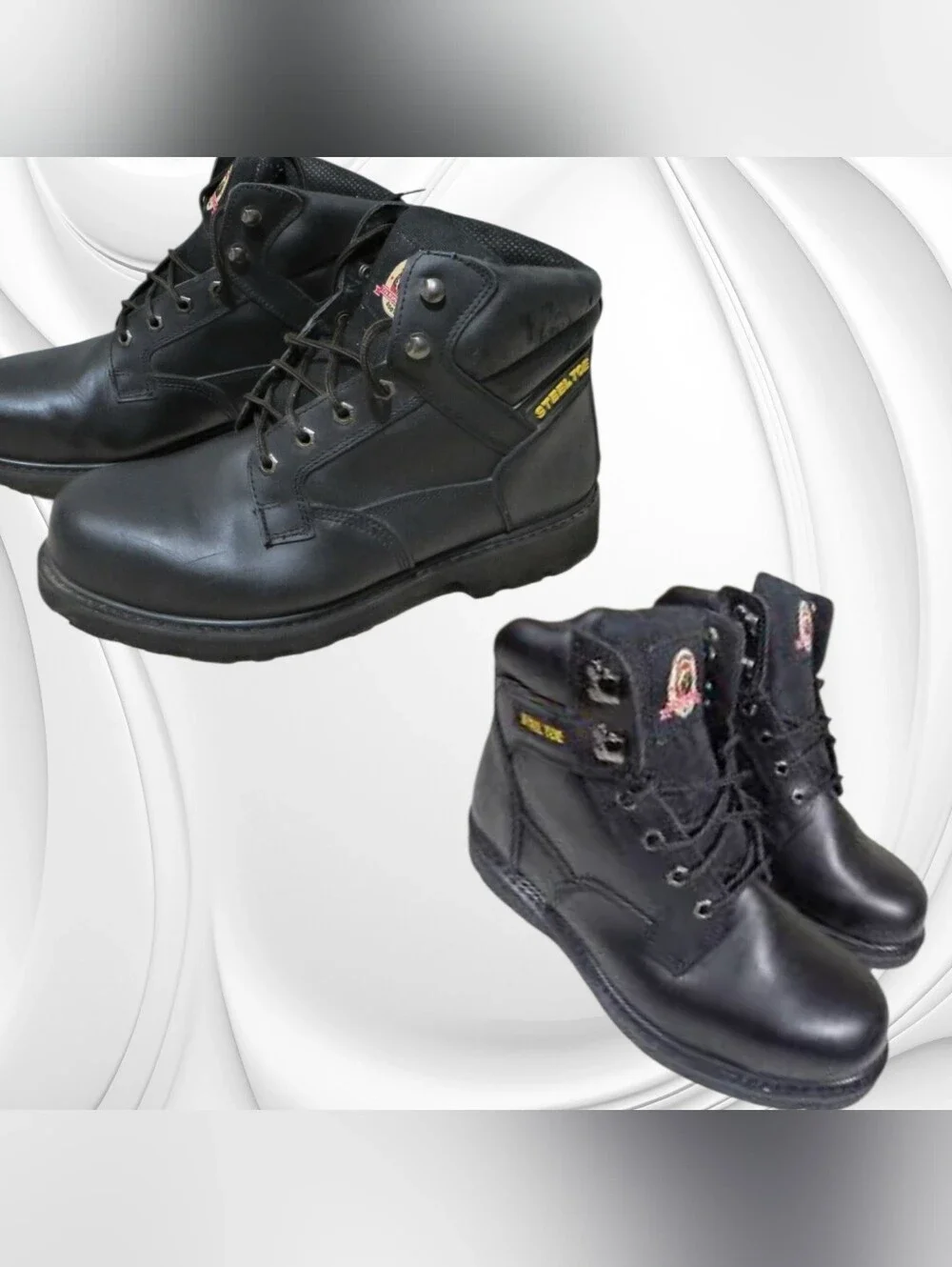 Brahma Black Lace-Up Work Boots